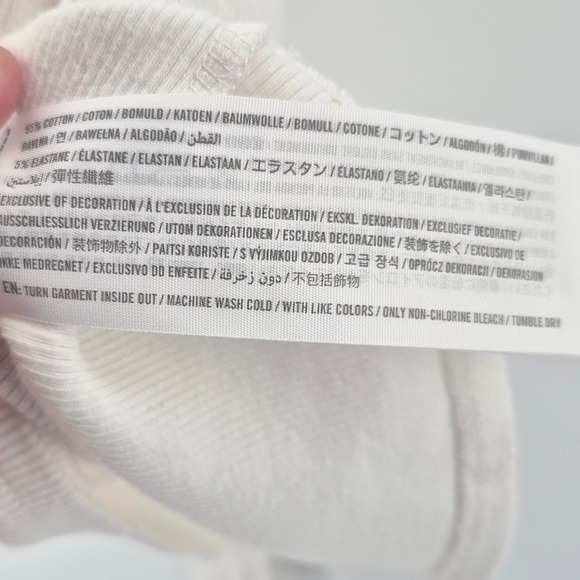 Hollister Womens Y2K White Slim Fit Long Sleeve V Neck T Shirt Stripes Sz RetroL - Picture 7 of 11